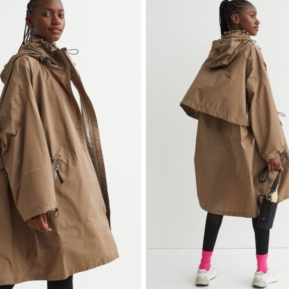 H&M Collection Beige Packable Commuter Jacket/Rain Coat